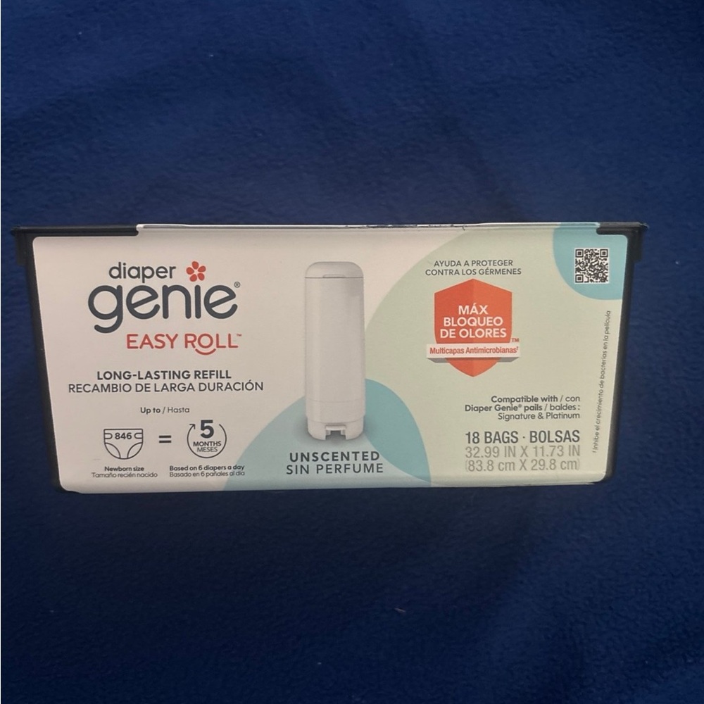 Diaper Genie Easy Roll Refill | 18 Bags Per Refill |